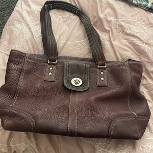 Coach purple tote bag